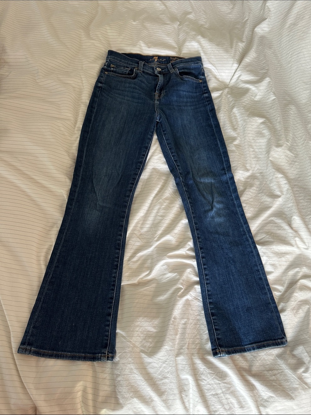 7 for all Mankind - Dark Blue Women's Flared Jeans Y2K